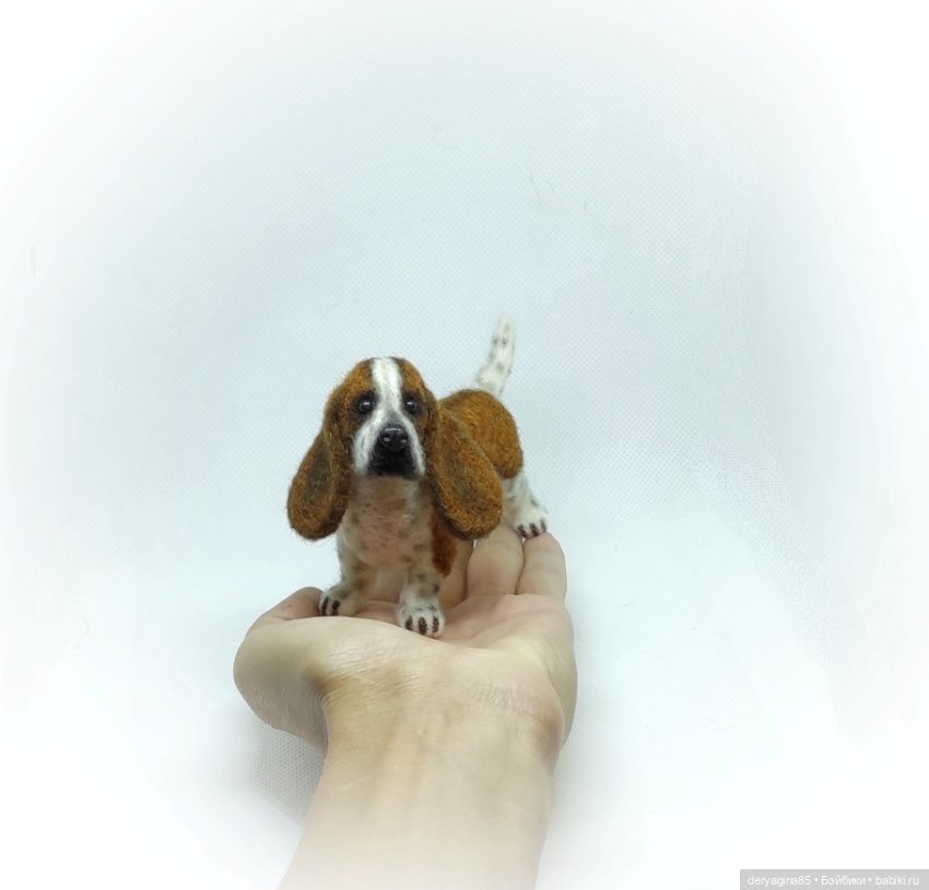 Бассет-хаунд — Валяные игрушки из шерсти: сухое валяние (фото 5)