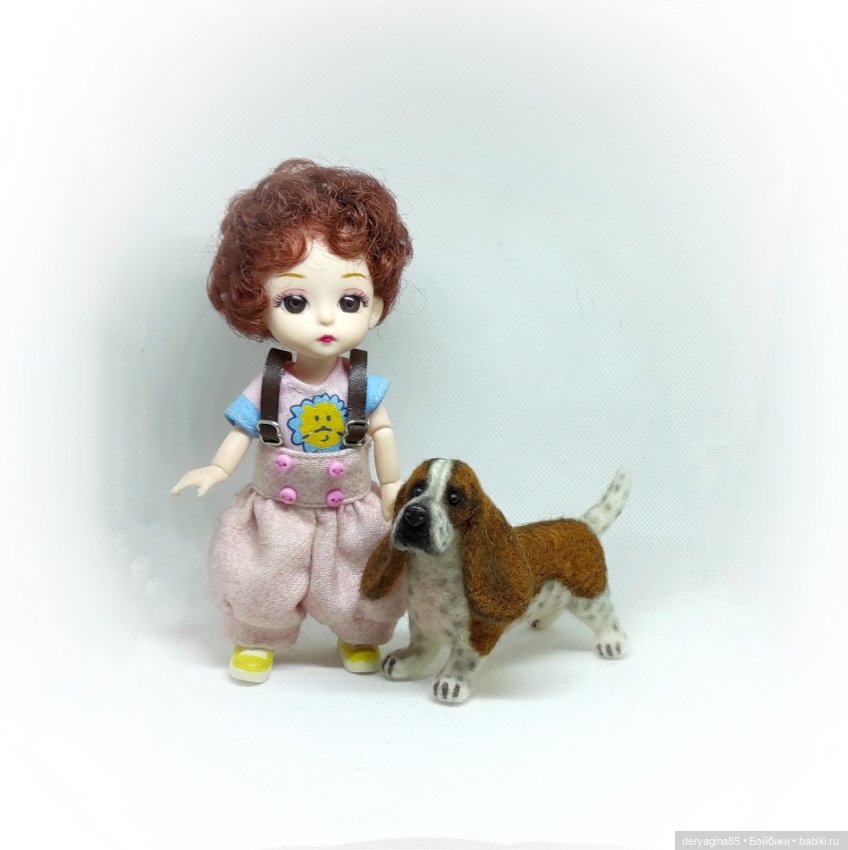 Бассет-хаунд — Валяные игрушки из шерсти: сухое валяние (фото 6)