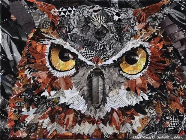 Дебора Шапиро создает коллажи из рваных кусочков бумаги и глянцевых журналов