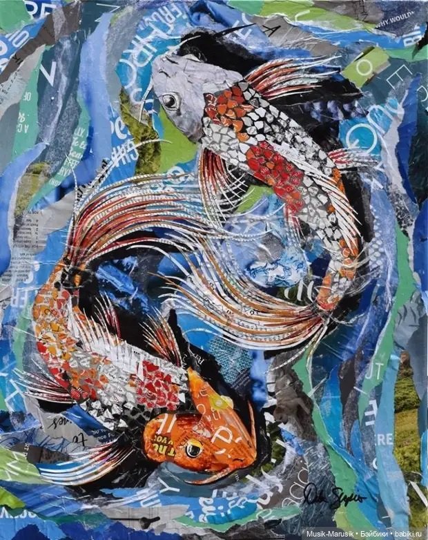 Дебора Шапиро создает коллажи из рваных кусочков бумаги и глянцевых журналов