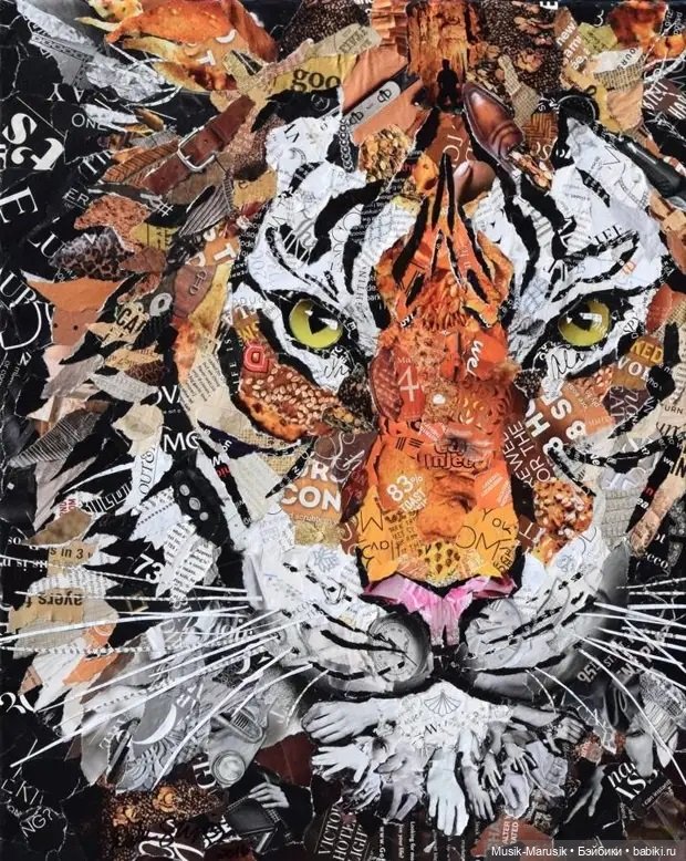 Дебора Шапиро создает коллажи из рваных кусочков бумаги и глянцевых журналов