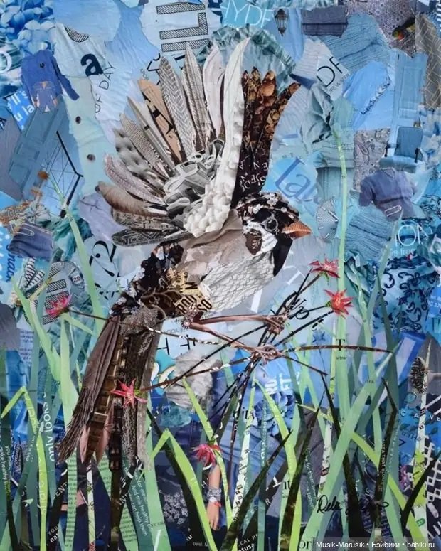 Дебора Шапиро создает коллажи из рваных кусочков бумаги и глянцевых журналов