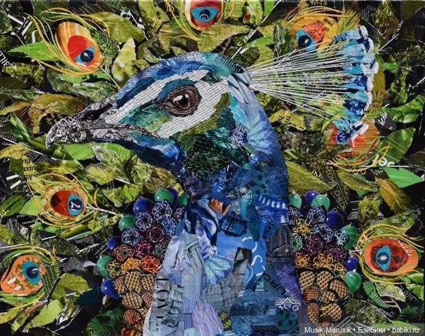 Дебора Шапиро создает коллажи из рваных кусочков бумаги и глянцевых журналов