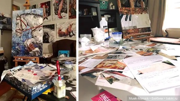 Дебора Шапиро создает коллажи из рваных кусочков бумаги и глянцевых журналов