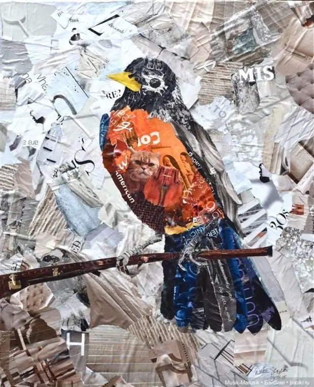 Дебора Шапиро создает коллажи из рваных кусочков бумаги и глянцевых журналов