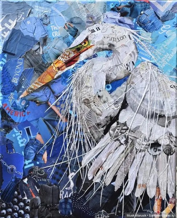 Дебора Шапиро создает коллажи из рваных кусочков бумаги и глянцевых журналов