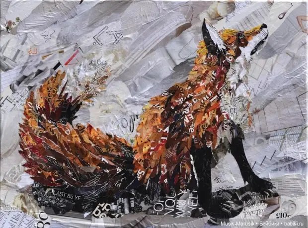 Дебора Шапиро создает коллажи из рваных кусочков бумаги и глянцевых журналов