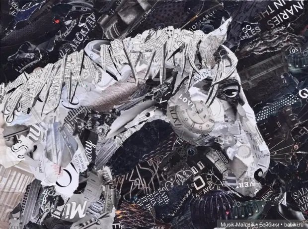 Дебора Шапиро создает коллажи из рваных кусочков бумаги и глянцевых журналов