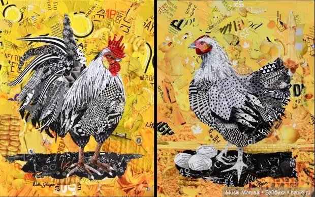 Дебора Шапиро создает коллажи из рваных кусочков бумаги и глянцевых журналов