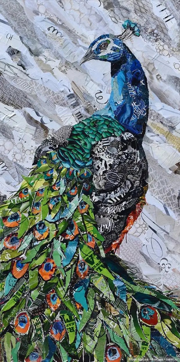 Дебора Шапиро создает коллажи из рваных кусочков бумаги и глянцевых журналов