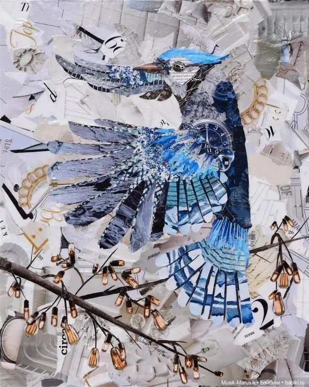 Дебора Шапиро создает коллажи из рваных кусочков бумаги и глянцевых журналов