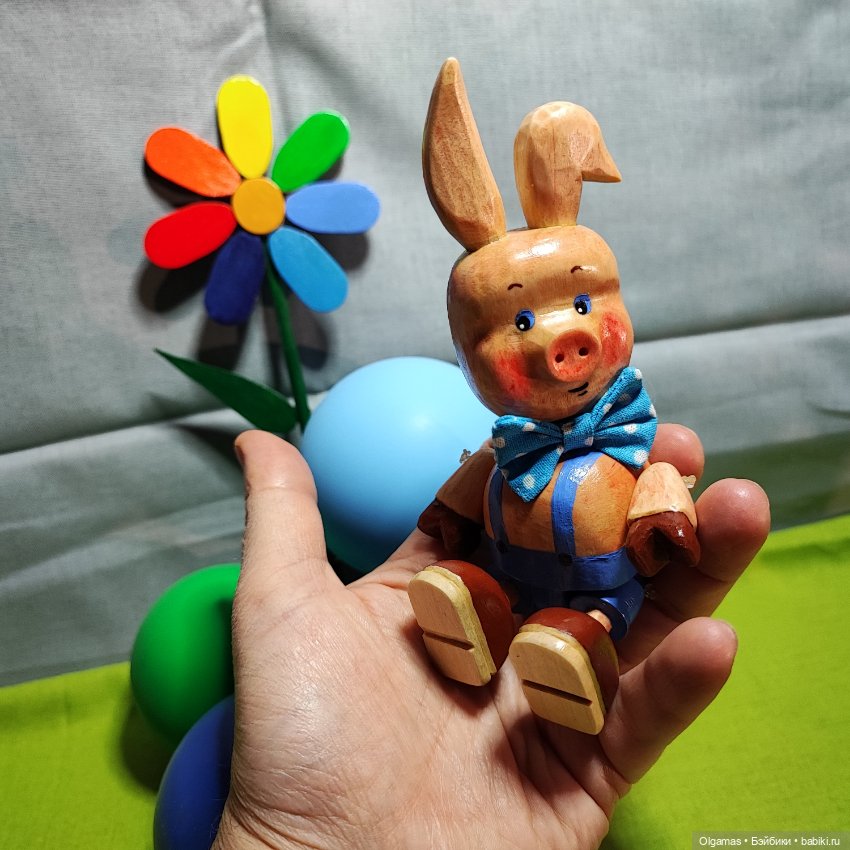 Пятачок🐷 — Авторские игрушки из дерева: резьба (фото 5)