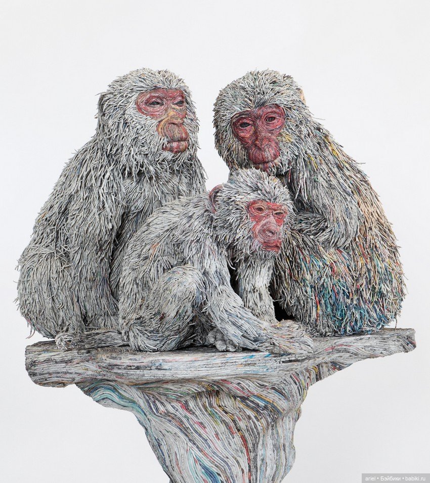 Потрясающие скульптуры из газет от Чие Хитотсуямы (Chie Hitotsuyama)