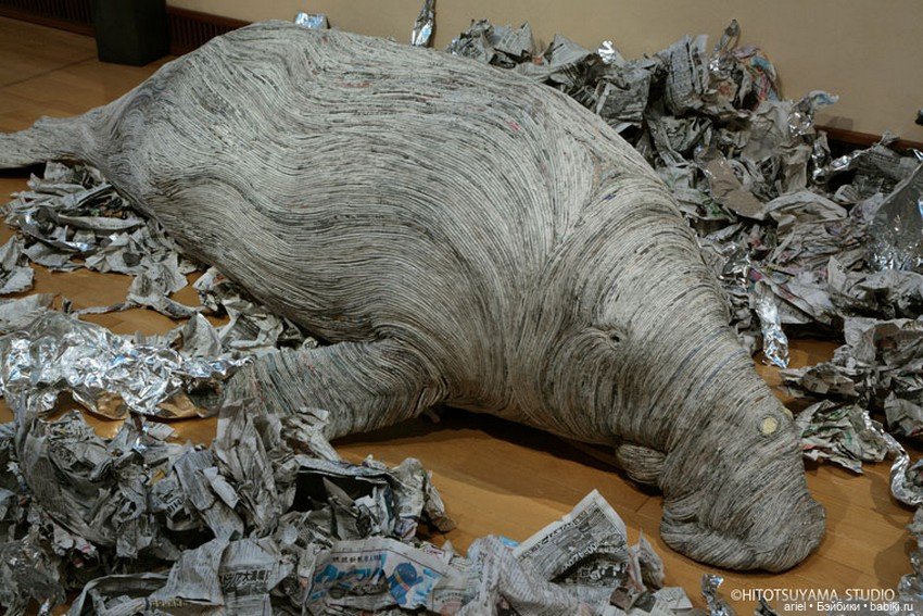 Потрясающие скульптуры из газет от Чие Хитотсуямы (Chie Hitotsuyama) (фото 6)