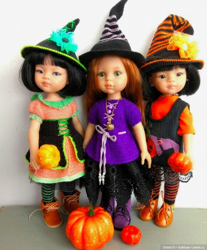 Кукольный гардероб:костюмы ведьмочек для паолочек ко Дню всех Святых (Halloween)