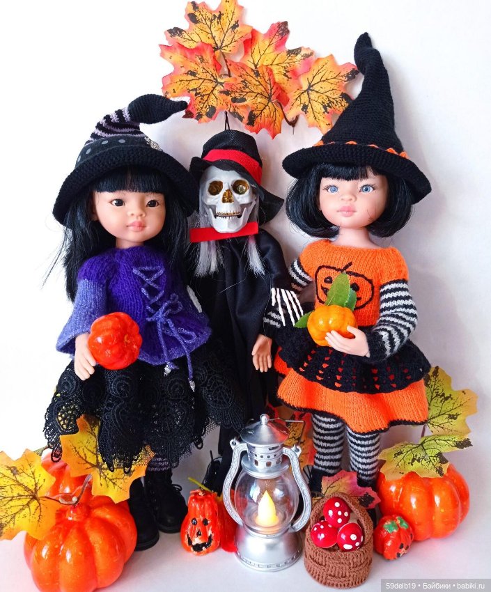 Кукольный гардероб:костюмы ведьмочек для паолочек ко Дню всех Святых (Halloween)
