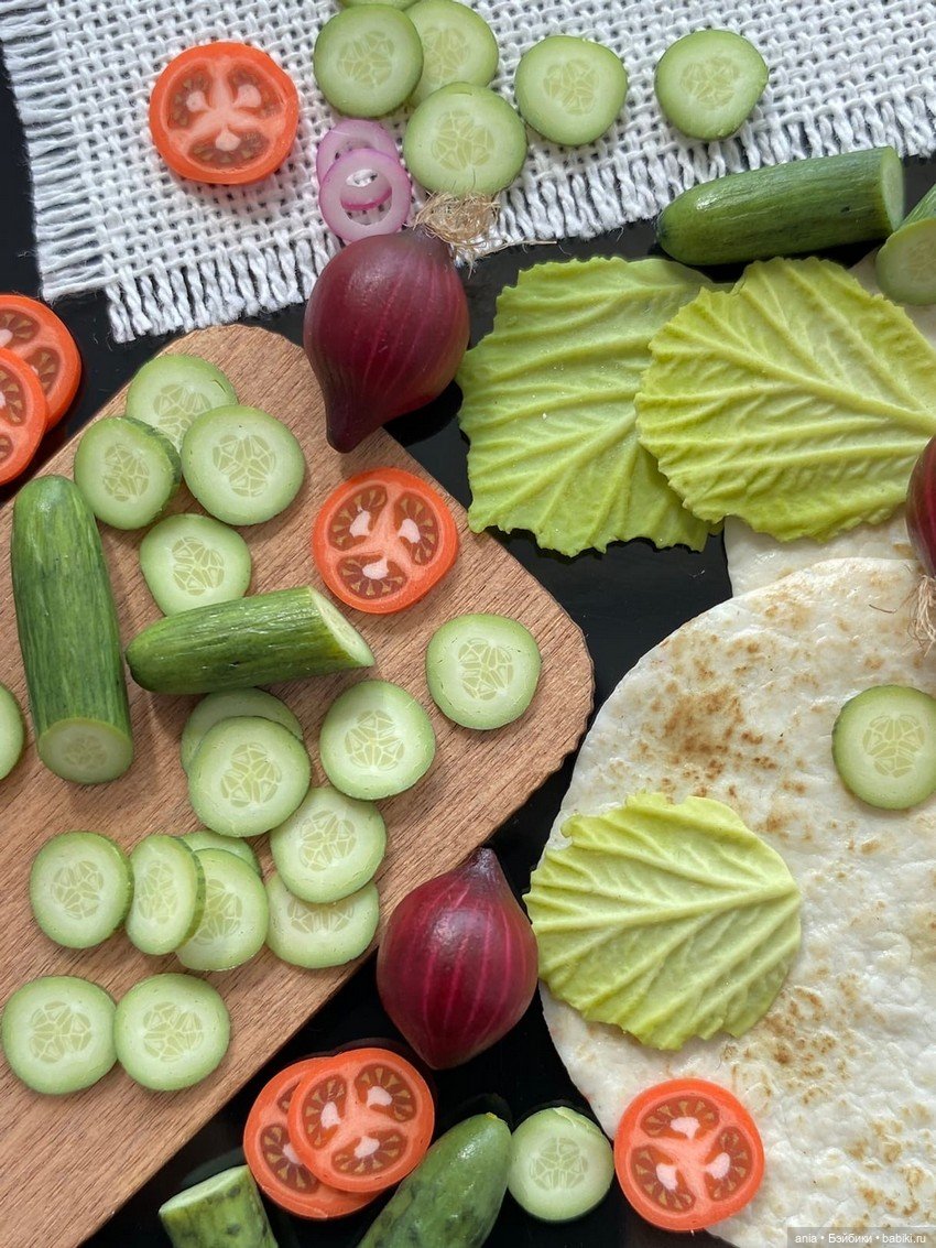 Миниатюрная шаверма из полимерной глины, размер 2 см от Лана Рин (фото 5)