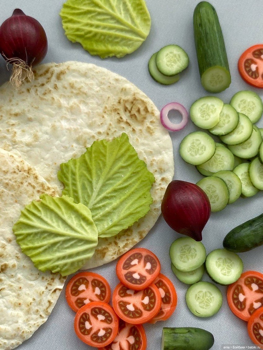 Миниатюрная шаверма из полимерной глины, размер 2 см от Лана Рин (фото 6)