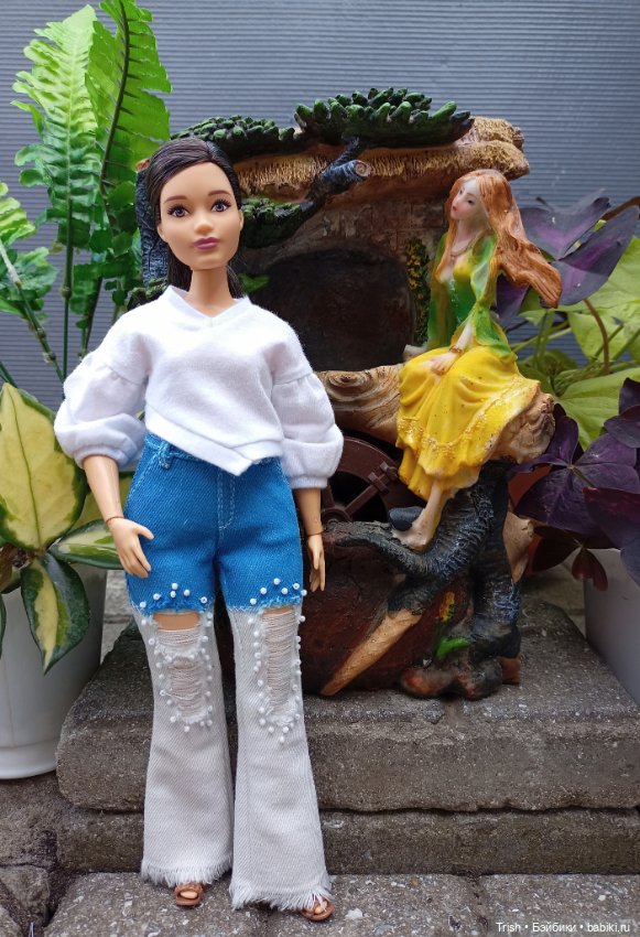 Джинсы для пышечки — Одежда и обувь для кукол своими руками: фото