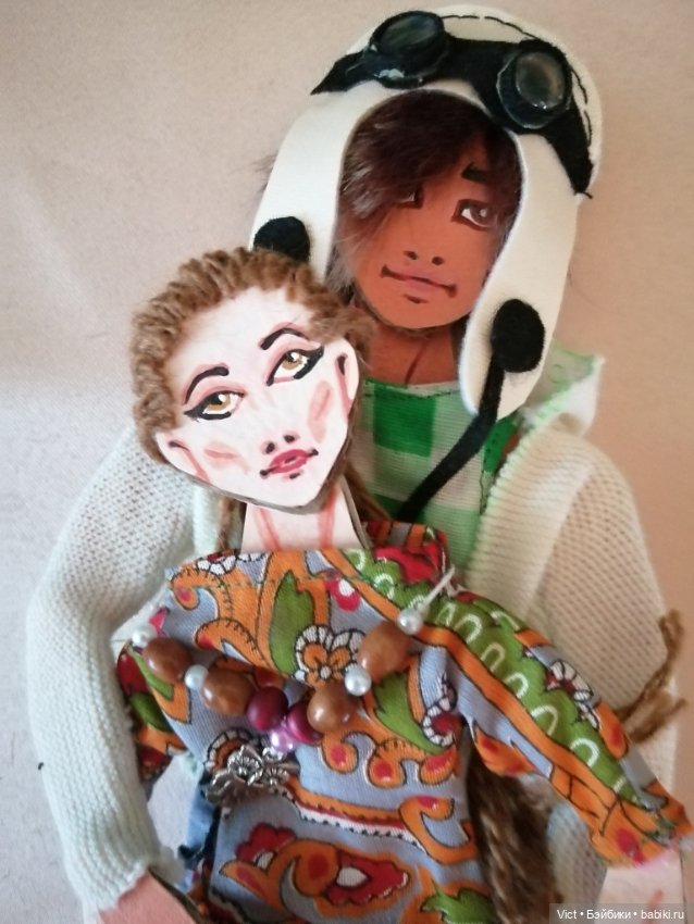 Пара в одежде — Авторские куклы из дерева (фото 4)