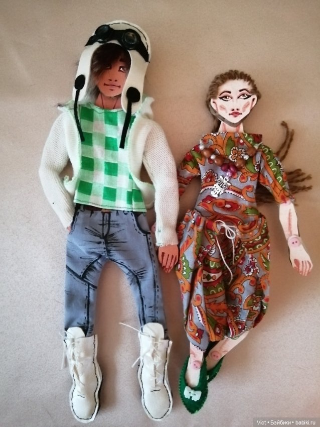 Пара в одежде — Авторские куклы из дерева (фото 2)