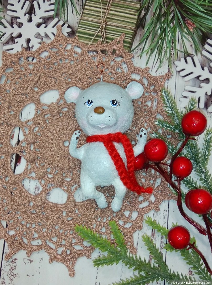 Полярный мишка — Лепка авторских игрушек и папье (фото 2)