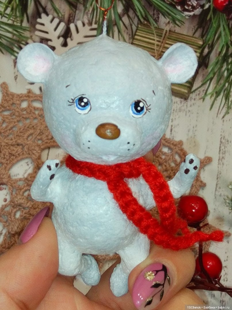 Полярный мишка — Лепка авторских игрушек и папье (фото 5)