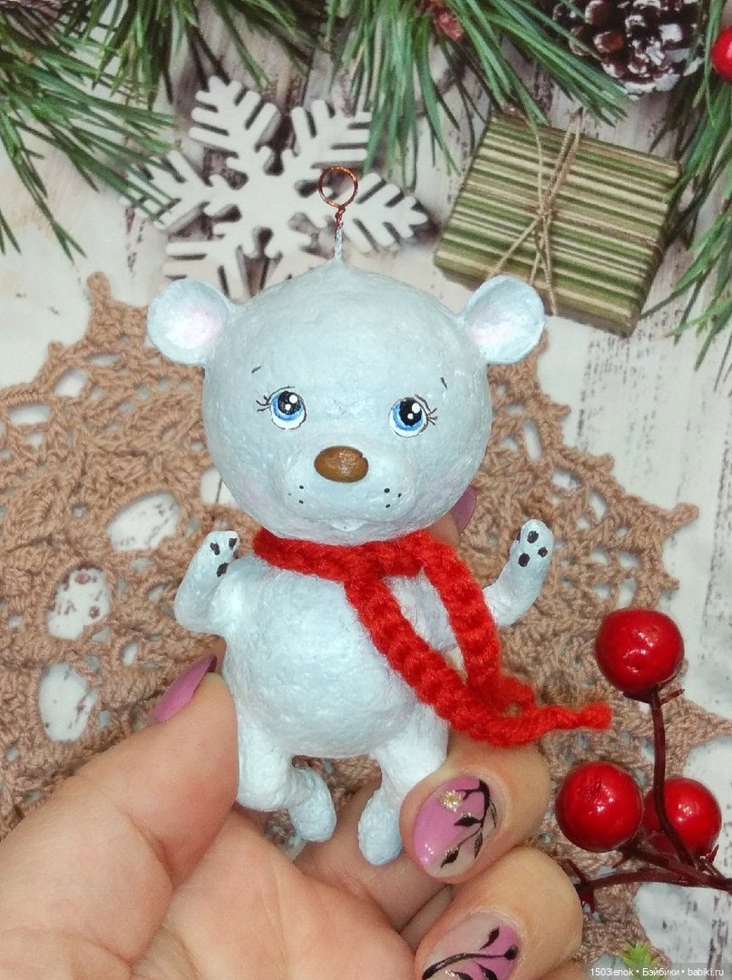 Полярный мишка — Лепка авторских игрушек и папье (фото 4)