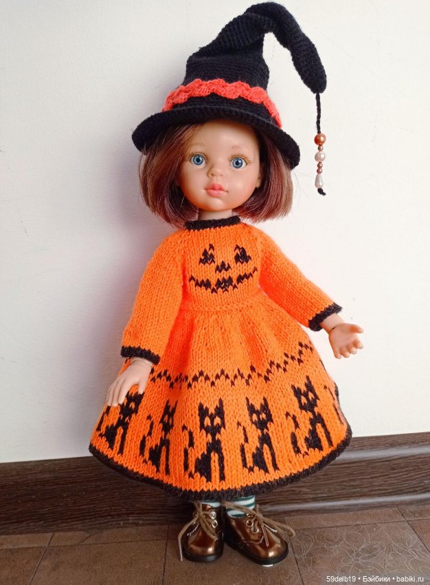 Наряд "Тыквенная ведьмочка" для кукол паола рейна