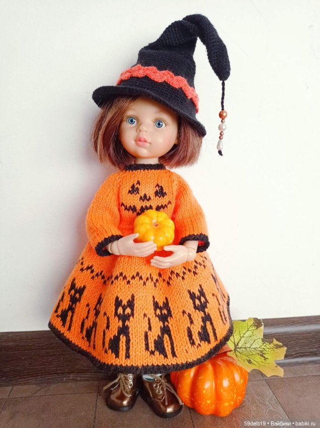 Наряд "Тыквенная ведьмочка" для кукол паола рейна (фото 2)