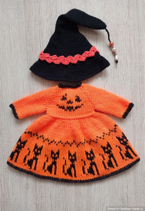 Наряд "Тыквенная ведьмочка" для кукол паола рейна (фото 4)