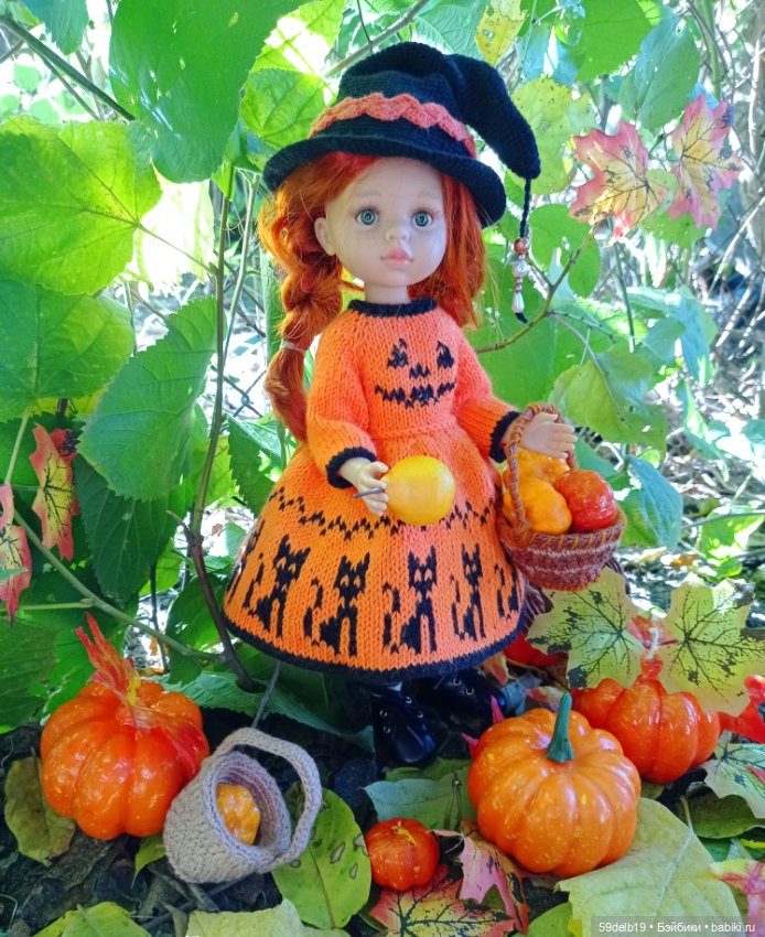 Наряд "Тыквенная ведьмочка" для кукол паола рейна