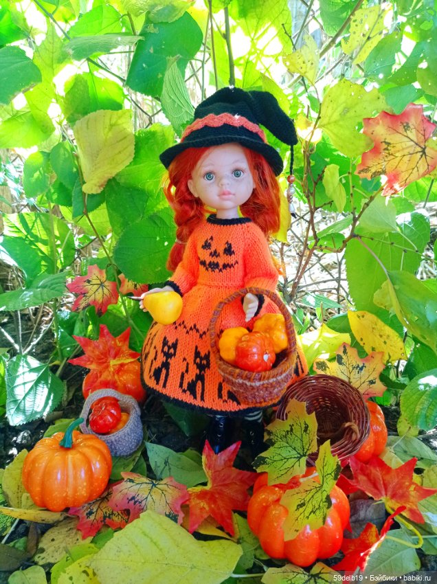 Наряд "Тыквенная ведьмочка" для кукол паола рейна