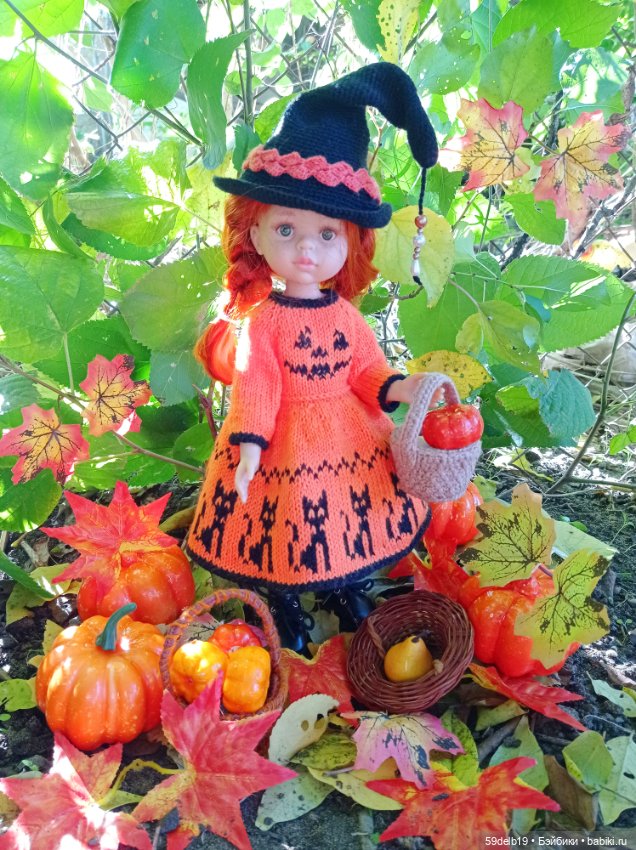 Наряд "Тыквенная ведьмочка" для кукол паола рейна