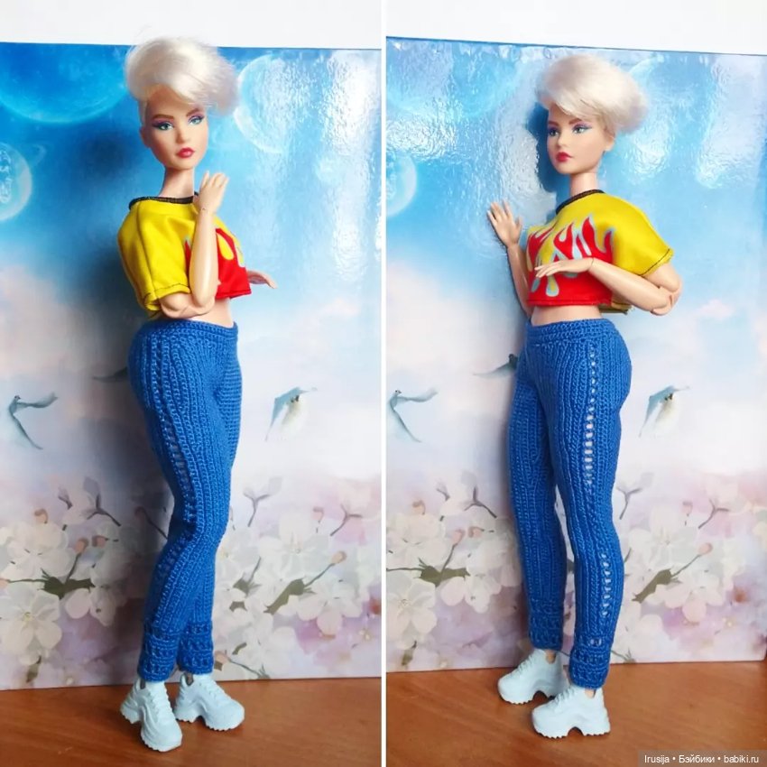 Вязаные брючки для барби пышки (фото 3)