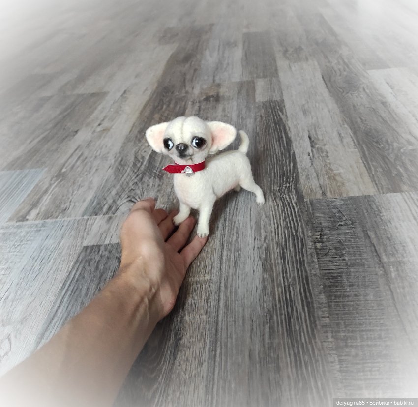 Щенок микро чихуашки — Валяные игрушки из шерсти: сухое валяние (фото 7)