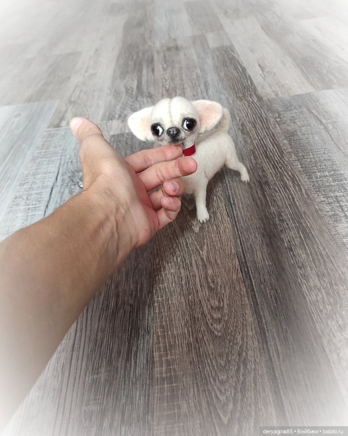 Щенок микро чихуашки — Валяные игрушки из шерсти: сухое валяние (фото 3)