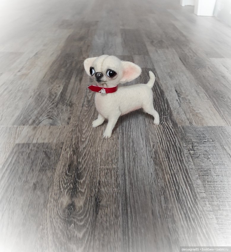 Щенок микро чихуашки — Валяные игрушки из шерсти: сухое валяние (фото 5)