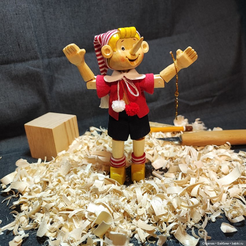 Буратино 😊 — Авторские игрушки из дерева: резьба (фото 6)