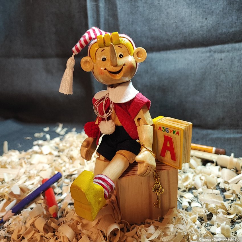 Буратино 😊 — Авторские игрушки из дерева: резьба (фото 7)