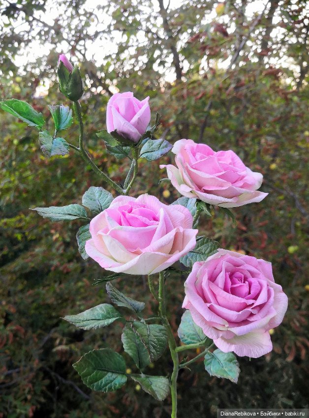 Светильник Веточка розы — Авторские украшения и аксессуары для кукол: фото