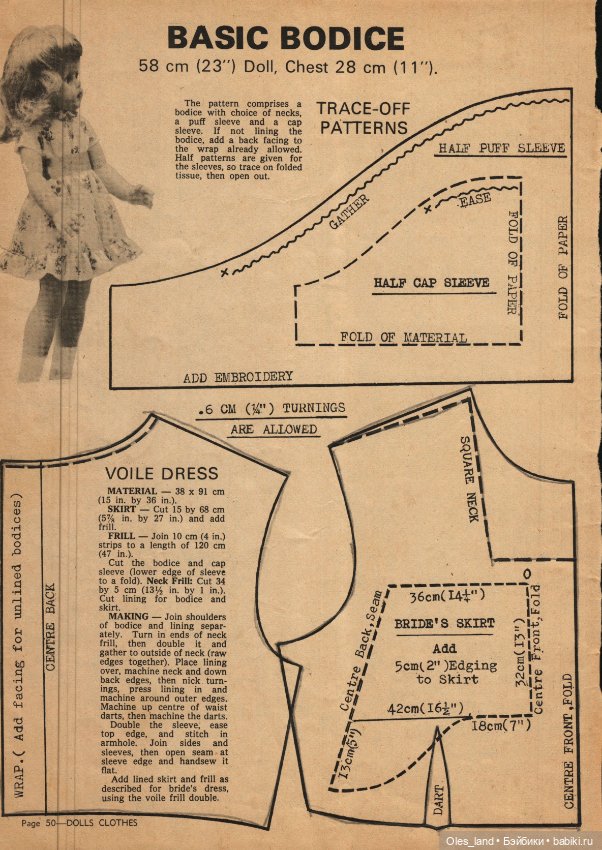 Немного выкроек из старого журнала