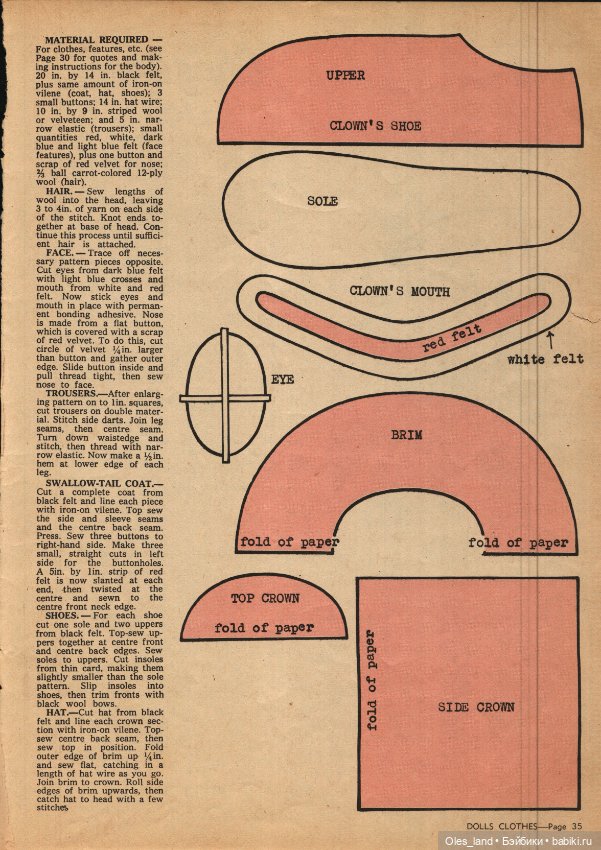 Немного выкроек из старого журнала