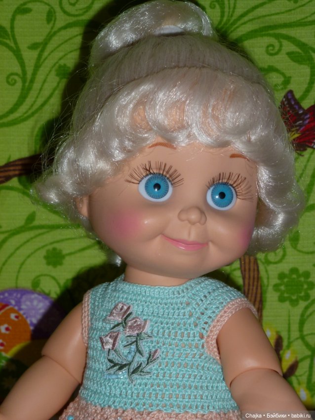 Авторский вязаный наряд для кукол Galoob Baby Face dolls (34 см) (фото 3)