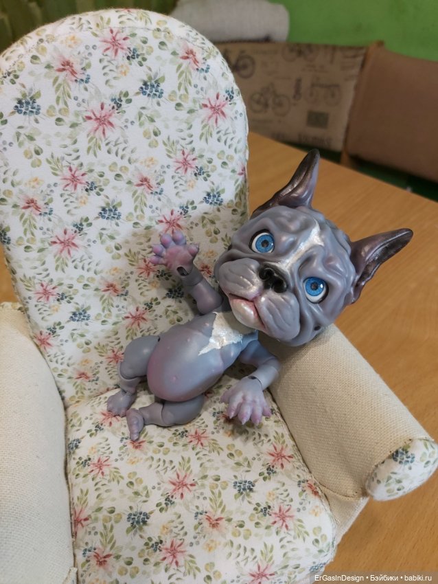 Французский бульдог BJD — Авторские работы в частных коллекциях: домашние фото кукол и игрушек (фото 8)