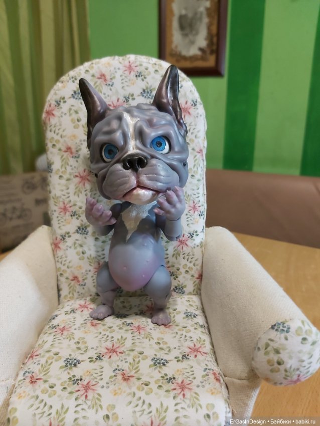 Французский бульдог BJD — Авторские работы в частных коллекциях: домашние фото кукол и игрушек (фото 3)