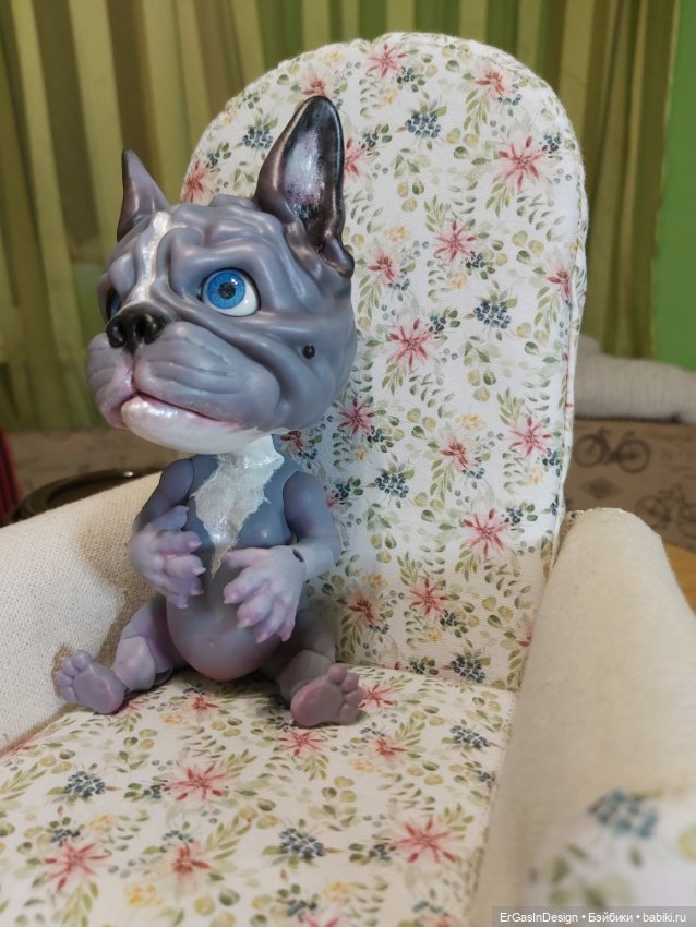 Французский бульдог BJD — Авторские работы в частных коллекциях: домашние фото кукол и игрушек