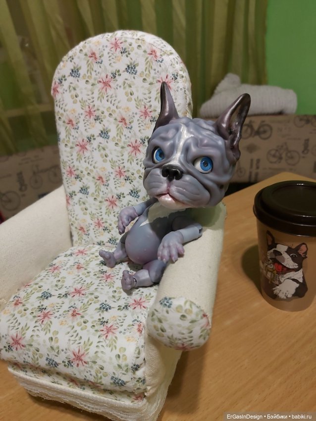 Французский бульдог BJD — Авторские работы в частных коллекциях: домашние фото кукол и игрушек