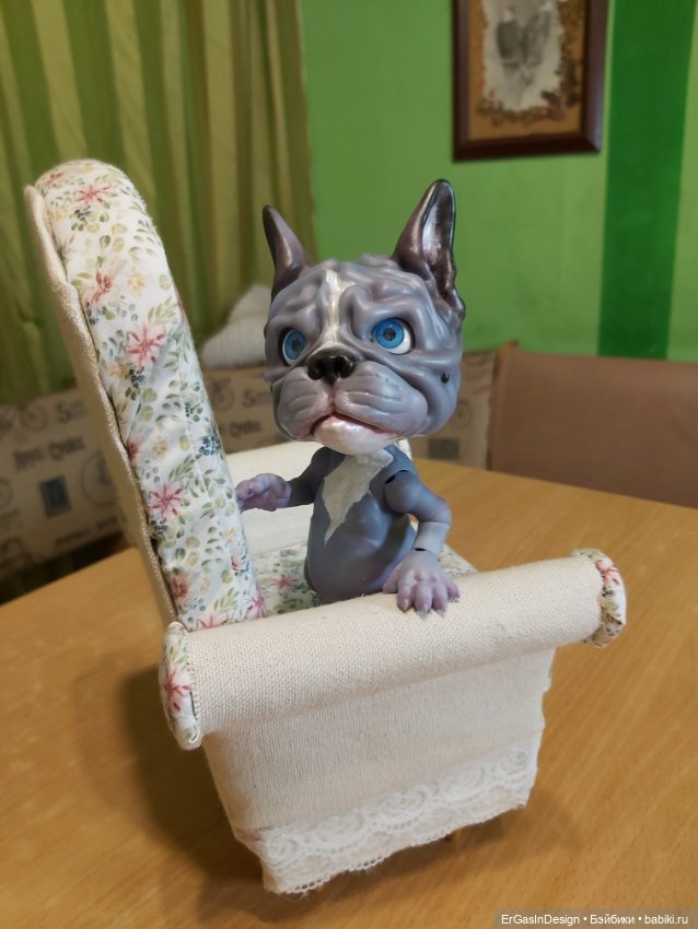 Французский бульдог BJD — Авторские работы в частных коллекциях: домашние фото кукол и игрушек