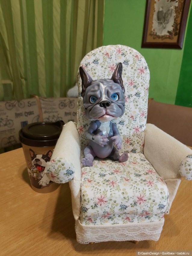 Французский бульдог BJD — Авторские работы в частных коллекциях: домашние фото кукол и игрушек